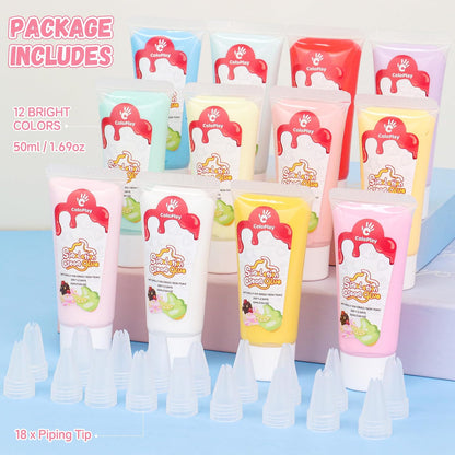 Cream Glue, 12PCS 50g Whipped Cream Glue Kit with 18PCS Piping Tip