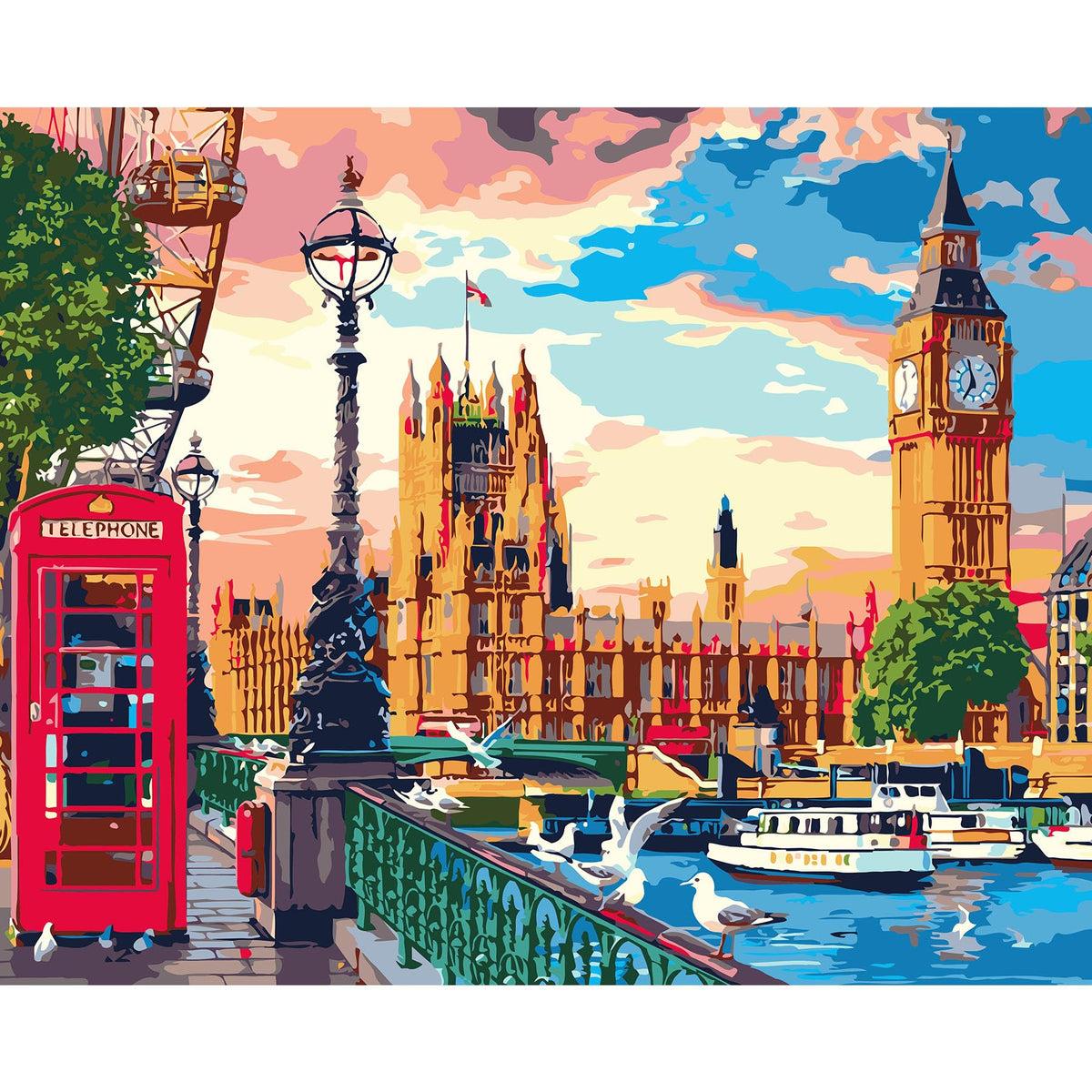 QUITEDEW Scenery Paint by Numbers Kit for Adults Beginner 16X20 Inch
