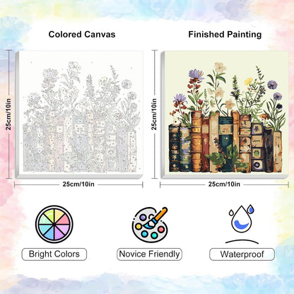 Yezavesu Book Framed Paint by Numbers Kit for Adults 10x 10 inch, Flowers
