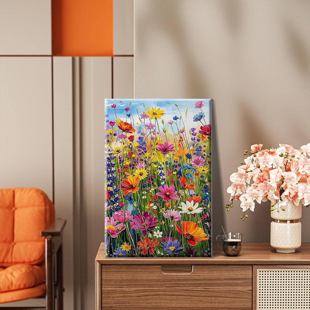 HeeBenor Framed Paint by Numbers Kit for Adults, Flowers, 8x12 Inch