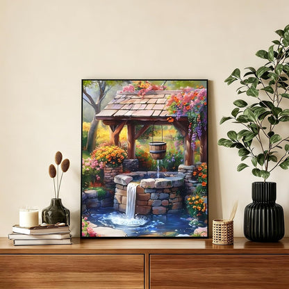 AUKELHJ Paint by Numbers Kit for Adults Beginner, Water Well, 16X20 Inch