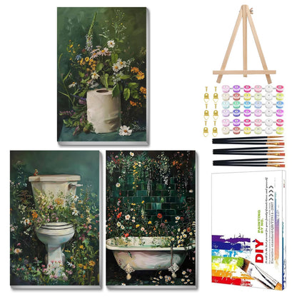 Mandun Landscape Paint by Numbers Kit for Adults, 3 Pack, 7.8x11.8 inch