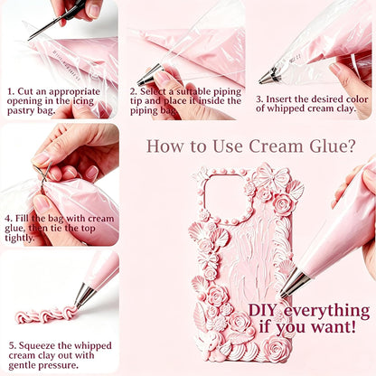 BoFUN Decoden Cream Glue Clay Kit, Whipped Cream Glue for Crafts DIY