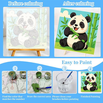 Arttoplus 4 Pack Paint by Numbers Kit for Kids with Frame Animals 8x8 inch