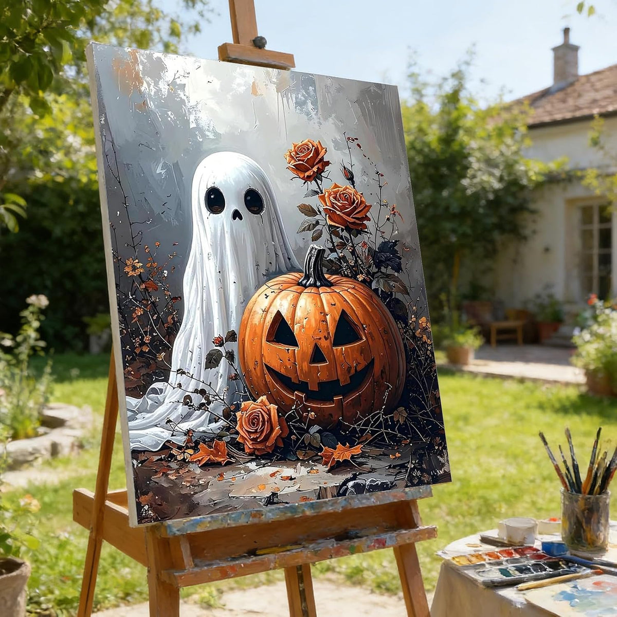Vintage Halloween Ghost DIY Paint by Numbers Acrylic Painting 40x50cm