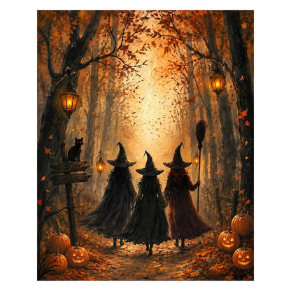AUKELHJ Paint by Numbers Kit for Adults Beginner, Halloween, 16x20 inch