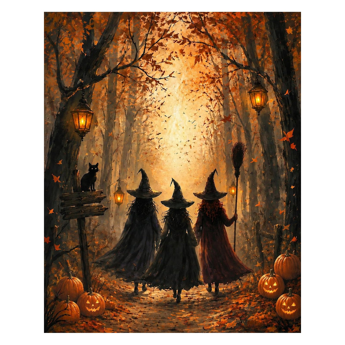 AUKELHJ Paint by Numbers Kit for Adults Beginner, Halloween, 16X20 Inch
