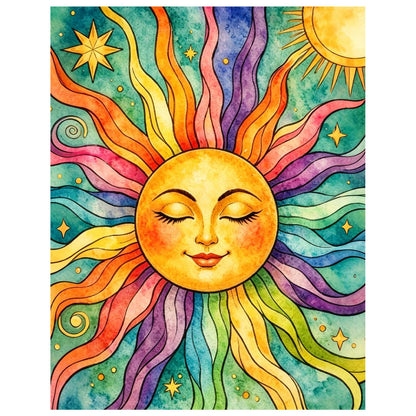 xcemhil Sun Paint by Numbers Kit for Adults Beginner, Summer Paint by Numbers for Adult, Acrylic Paint by Number Kits Suitable for Home Wall Art Decor Gifts 16x20 Inch