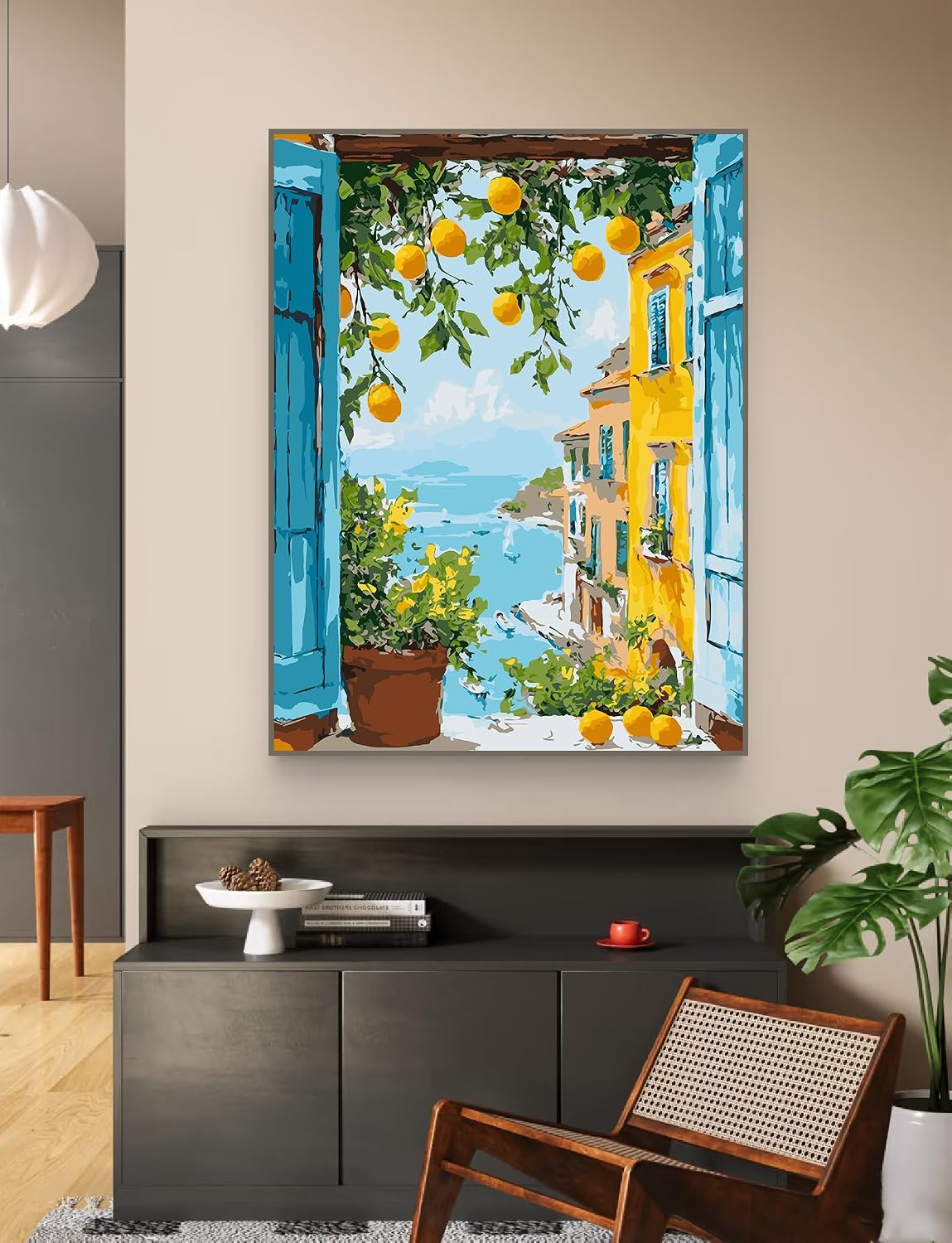 ZRIZQ Paint by Numbers Kit for Adults Beginner Landscape,Lemon Tree,16x20