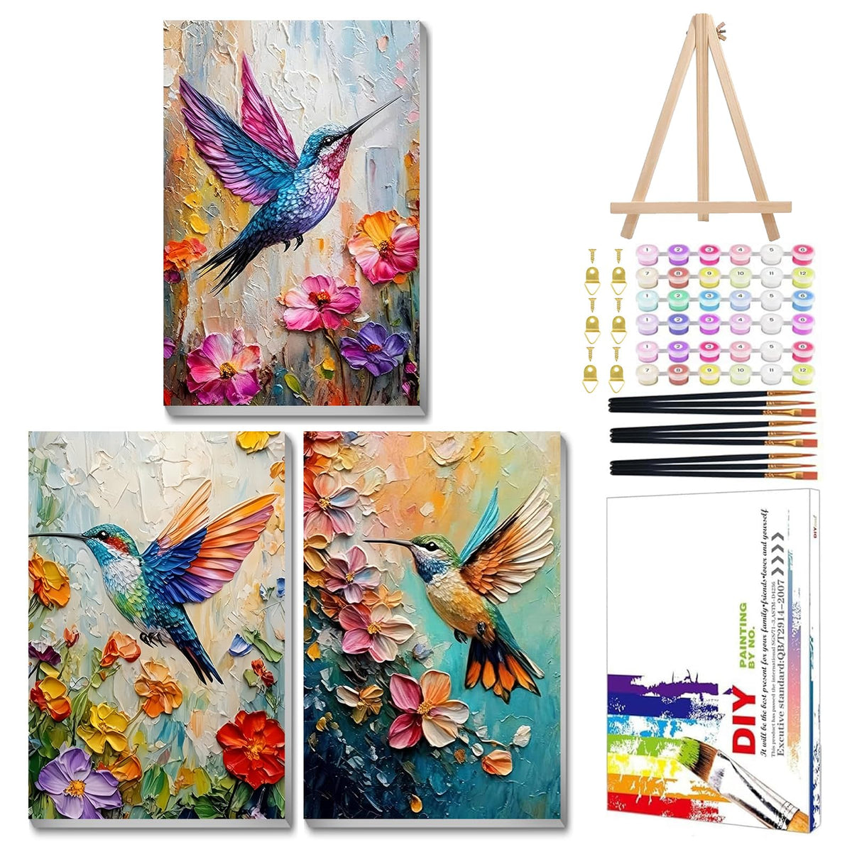 Mandun Landscape Paint by Numbers Kit for Adults, 3 Pack, 7.8x11.8 inch