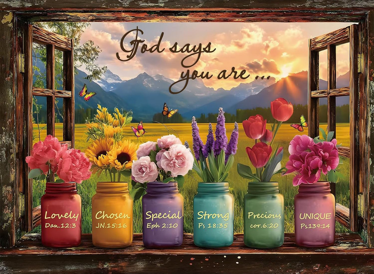 Tree Wildflowers Paint by Numbers Kit for Adults Canvas, Frameworkless