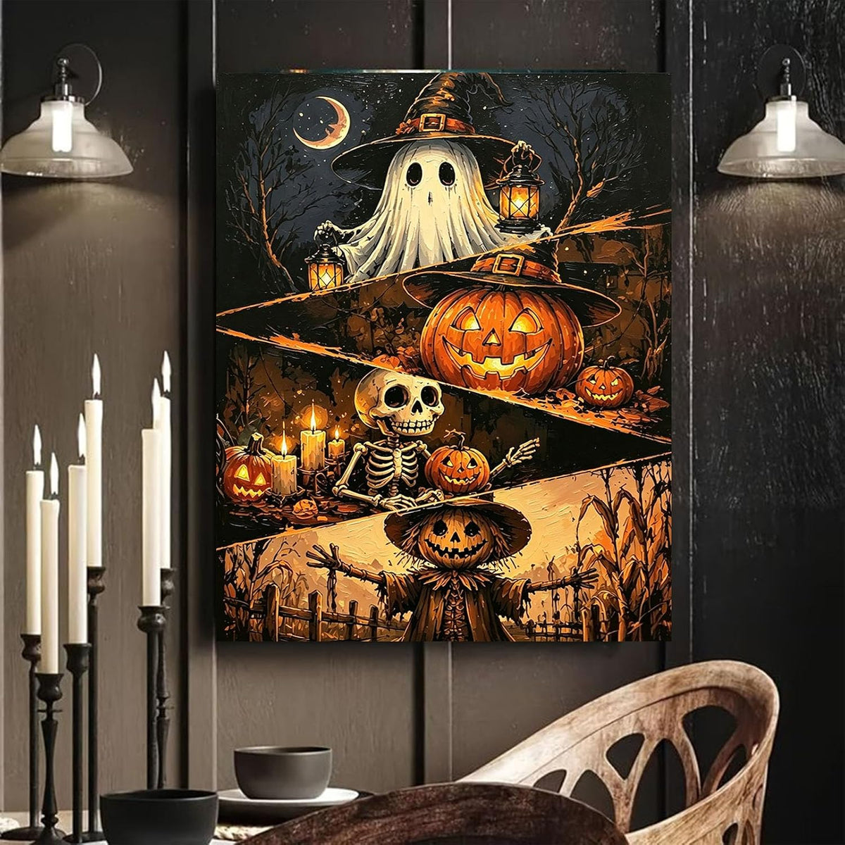 Arttoplus Halloween Paint by Numbers Kit for Adults Beginner 16x20 inch