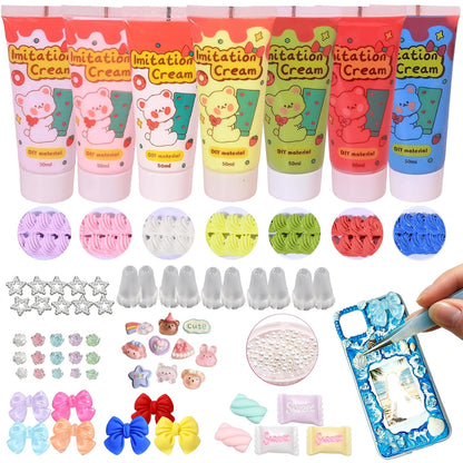 7 Colors (50g) Decoden Cream Kit, Fake Whipped Cream Glue for Crafts DIY