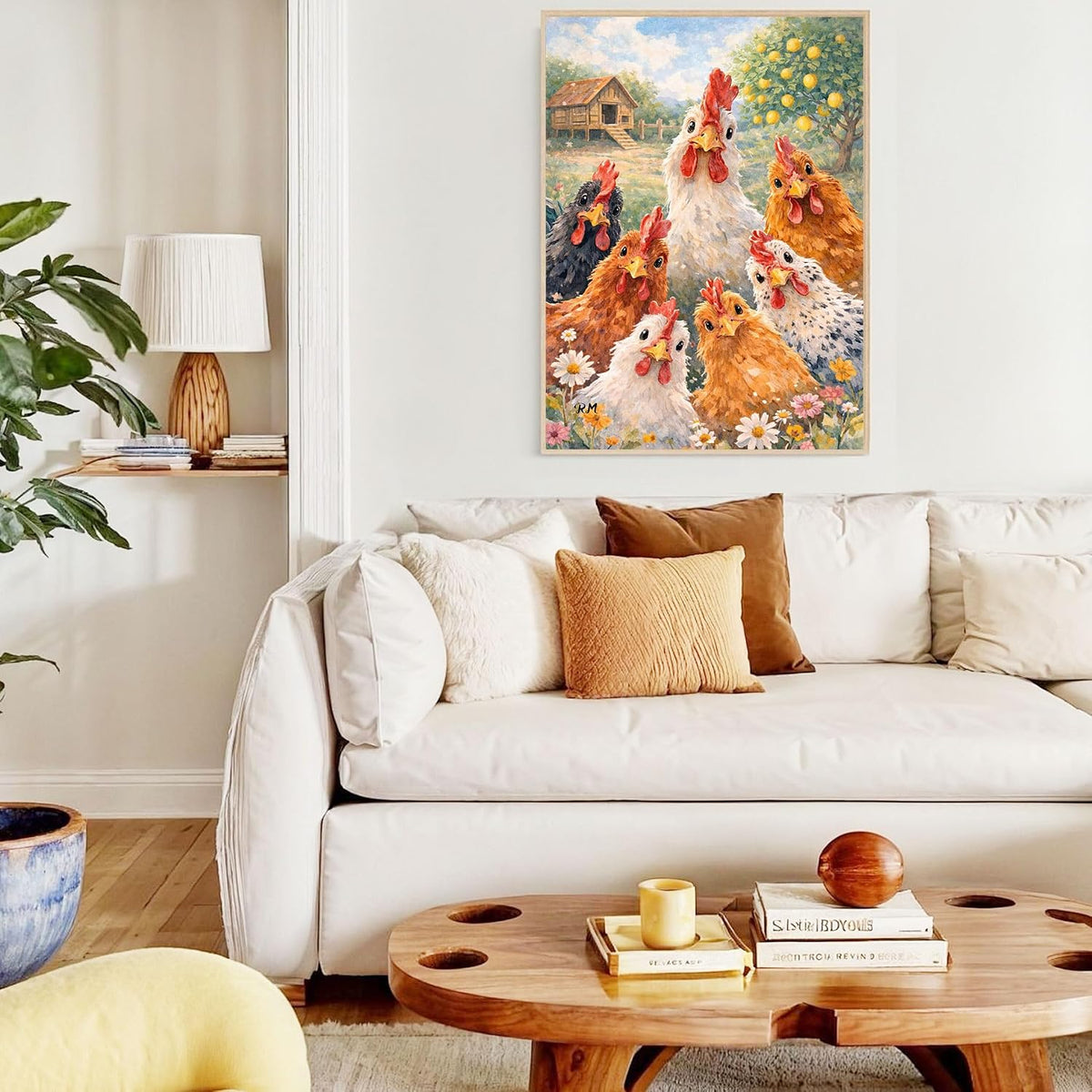 Amaieuin Chicken Paint by Numbers Kit for Adults 16x20in