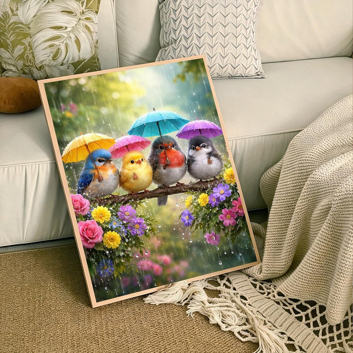 PHANTASYART Cute Birds Paint by Numbers Kit for Adults 16x20inch