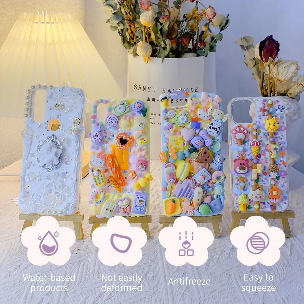 Cream Kit, 18 Colors Fake Whipped Cream Glue Clay - 100ml Large Rainbow Simulation Cream with Piping Tips, DIY Craft Supplies for Phone Case Jewelry Making