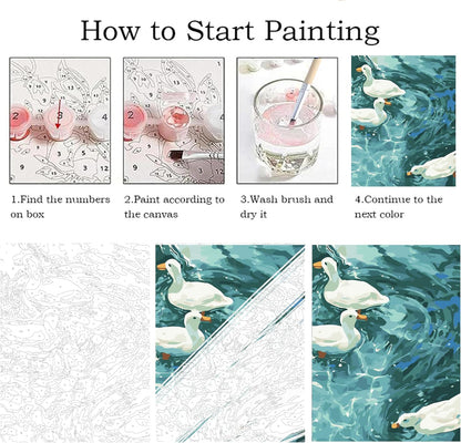 ZRIZQ Paint by Numbers Kit for Adults Beginner Animal,Duck,16x20