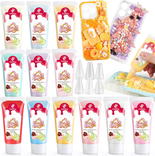 Cream Glue, 12PCS 50g Whipped Cream Glue Kit with 18PCS Piping Tip
