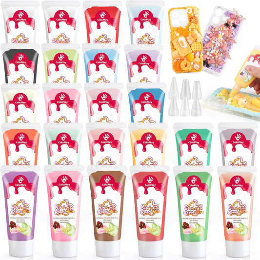 Cream Glue, 24PCS 50g Whipped Cream Glue Kit with 36PCS Piping Tip