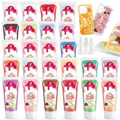 Cream Glue, 12PCS 50g Whipped Cream Glue Kit with 18PCS Piping Tip