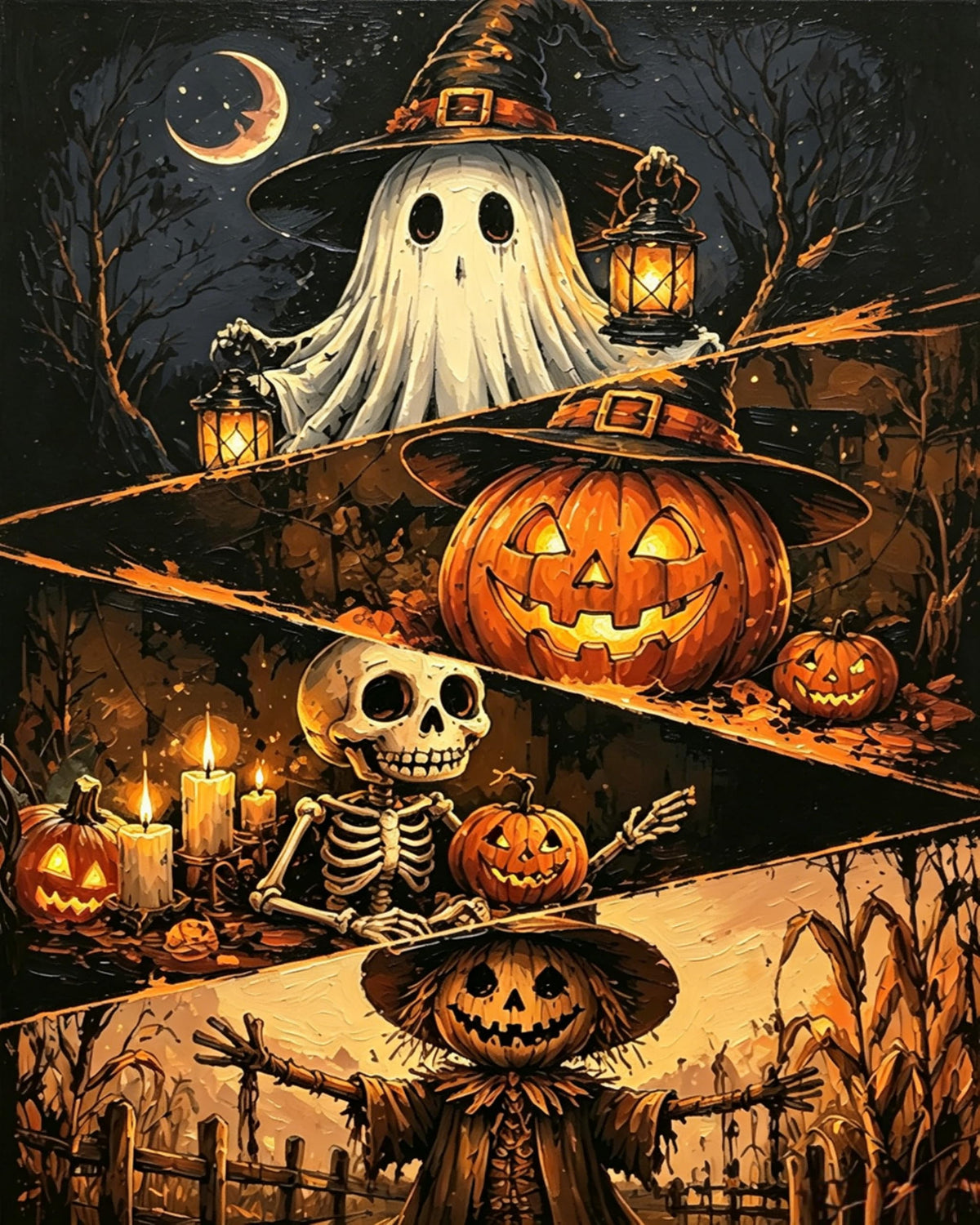 Arttoplus Halloween Paint by Numbers Kit for Adults Beginner 16x20 inch